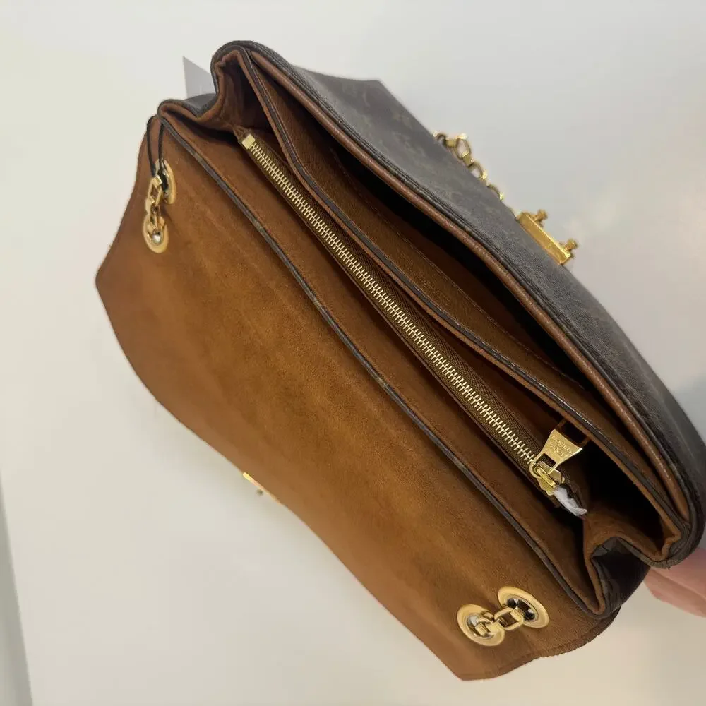 Louis Vuitton Havane Brown Monogram Pallas Shoulder Bag Gold LV Chain Crossbody